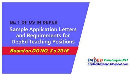 I am writing to apply for admission to the course in … i would like to apply for a place on … restaurant complaint letter. Sample Application Letters and Requirements for DepEd ...