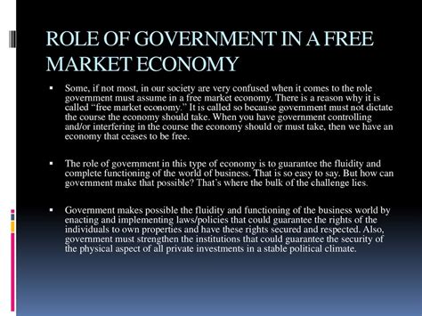 Role Of Government In A Market Economy презентация онлайн