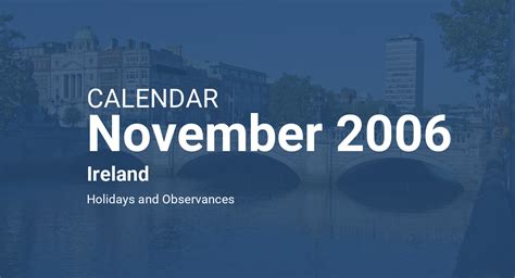 November 2006 Calendar Ireland