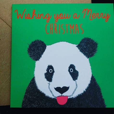 Panda Christmas Card Etsy