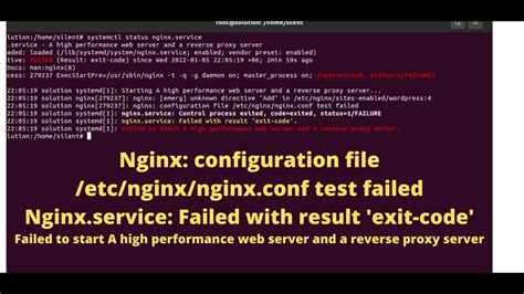 Nginx Service Failed With Result Exit Code Process Exited Code Exited Status Failure