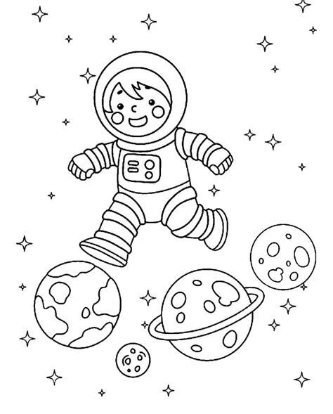 Desenho De Astronauta Explorando O Espaco Para Colorir Desenhos Para Images