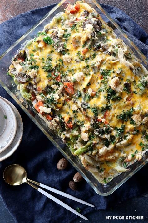 My favorite thing about casseroles is that they can be made ahead of time and then thrown in the discover more reciopes. Low Carb Keto Leftover Turkey Casserole Recipe - My PCOS ...