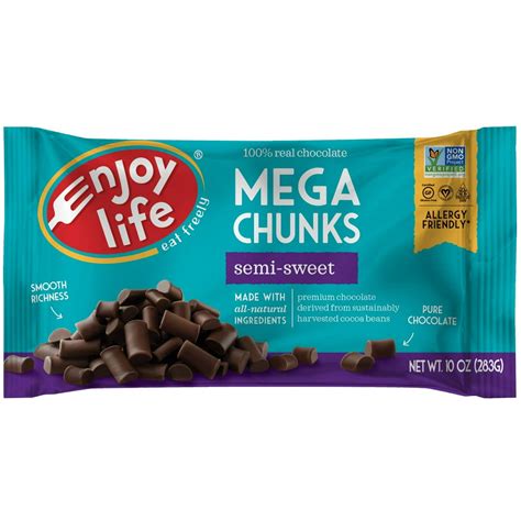 Enjoy Life Baking Chocolate Mega Chunks Semi Sweet 10 Oz