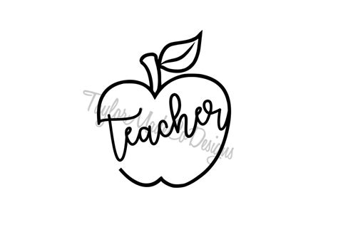Teacher Apple Svg File Png  Digital Download Cute Teacher Etsy