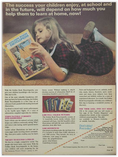 Golden Book Encyclopedias Magazine Advertisement Ad January 1970