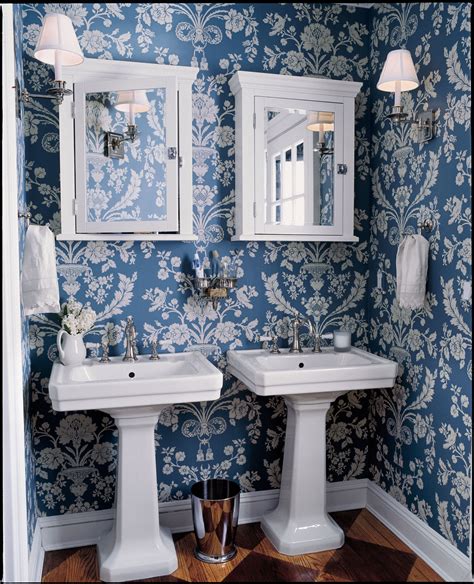 Blue And White Wallpaper Bathroom This Bathroom Makeover Changes Everything