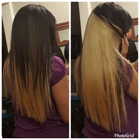 #1, #1b, #2, #4, #1b/30(color1b# with highlights color30#) cap size: Black hair on top, blonde underneath | Blonde underneath ...