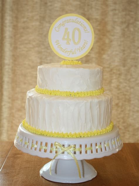 For instance, fifty years of marriage is called a golden wedding anniversary. Party Cakes: 40th Wedding Anniversary Cake