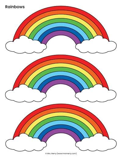 Free Printable Rainbow Templates And Coloring Pages Mrs Merry