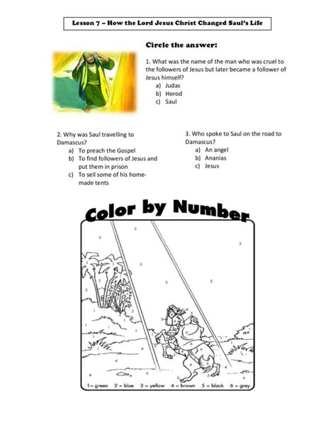 How The Lord Jesus Changed Sauls Life Cssa Primary Stage 5 Lesson 7