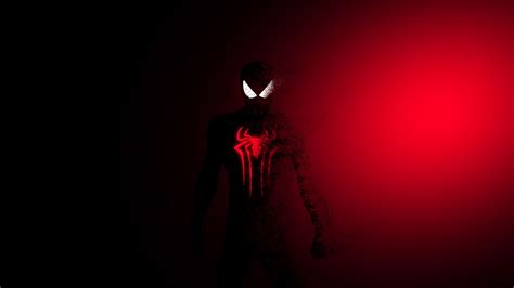 4k Wallpaper Spider Man Dark Red Minimal Graphics Cgi 167