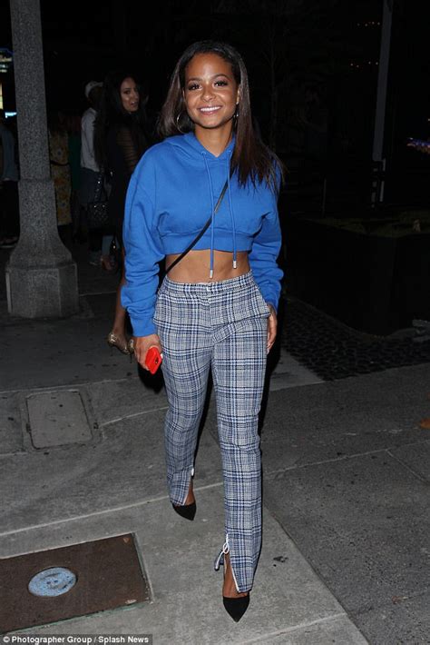 christina milian flaunts her toned midsection for dinner daily mail online