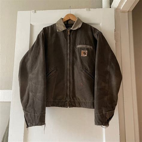 Vintage Vintage Carhartt Detroit Jacket Mocha Brown Faded J 97 M Grailed