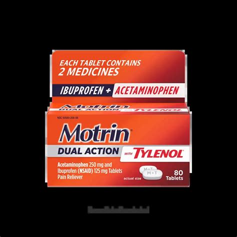 Motrin® Dual Action With Tylenol® Acetaminophen And Ibuprofen Motrin®