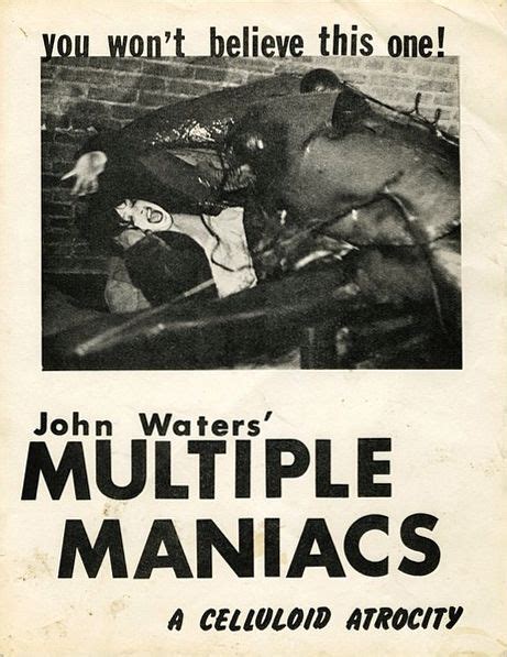 original flyer for john waters multiple maniacs starring divine 1970 john waters movies