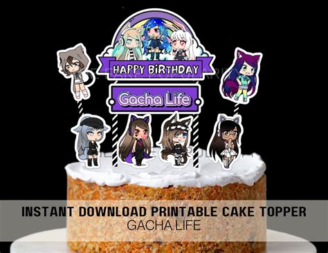 Printable Gacha Life Cake Topper Gacha Life Centerpiece Etsy Uk