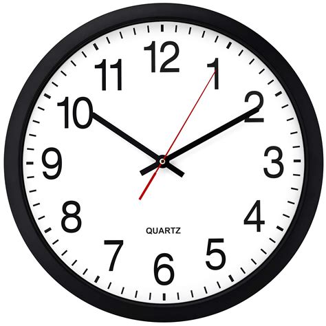 Buy Bernhard Products Black Wall Clock Silent Non Ticking 16 Inch Extra Large Quality Quartz