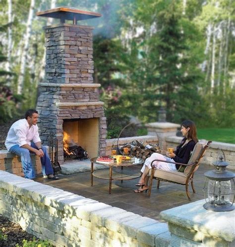 Impressive 34 The Best Backyard Fireplace Ideas Suitable For All Season