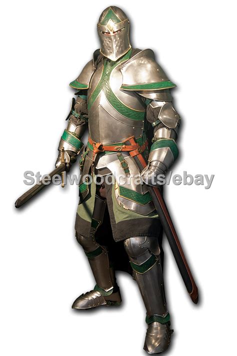 18 Gauge Steel And Leather Medieval Knight Full Body Suit Of Armor Larp