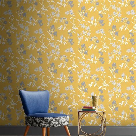 Aeris Summer Wallpaper Yellow Wallpaper Graham And Brown Brown