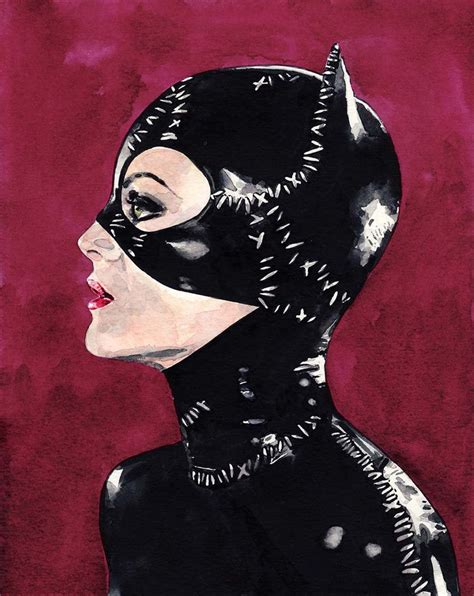 Catwoman Selina Kyle Art Print Watercolor Painting Wall Decor Etsy