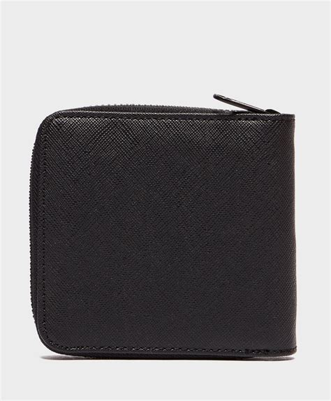 Fred Perry Saffiano Zip Wallet In Black For Men Lyst