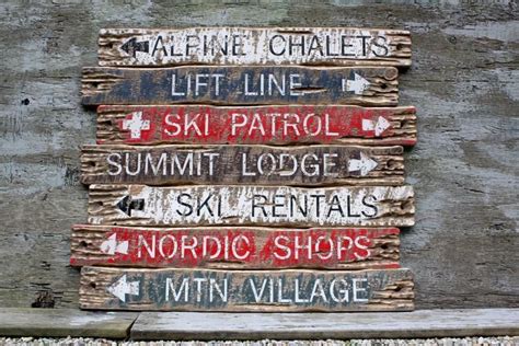 Wood Ski Signs Ski Decor Ski Patrol Sign Ski Trail Signs Rentals