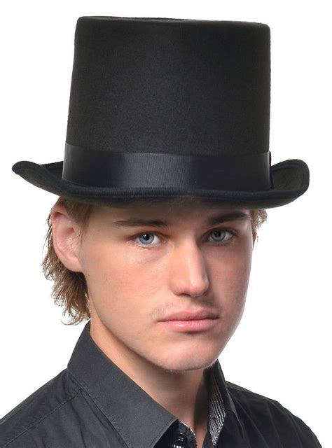 Victorian Black Hat For Men Mens Tall Black Gentlemans Top Hat