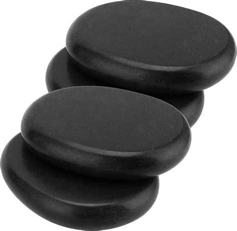 Sehoi 4 Piece Extra Large Massage Stones Set 4 X 315 Inches Black Basalt Hot Stone
