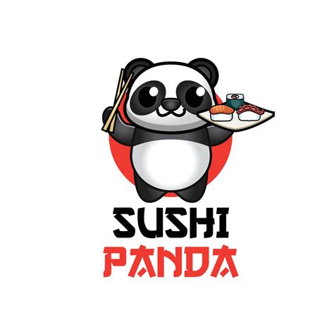 Panda Holding Sushi Logo Vector Illustration 6431666 Vector Art At Vecteezy