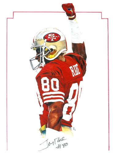 Jerry Rice Sf 49ers18”x24” On Illustration Boardwatercolor Colored Penciloriginal Signed By