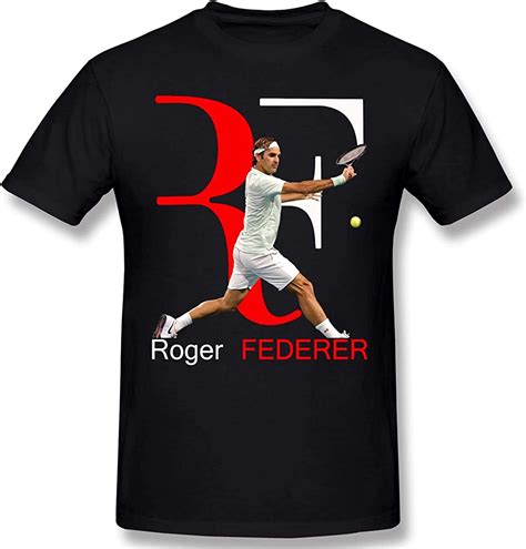 Roger Federer T Shirts For Mens Black Short Sleeve Tees Topsmall