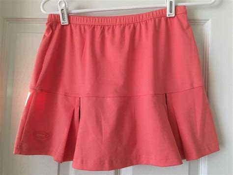Bolle Tennis Skort Small Peach Gray Pleats Matching Compression Shorts