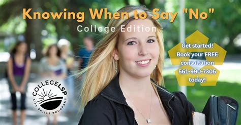 Knowing When To Say No College Edition College Life Skills Program