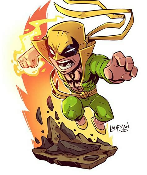 iron fist punho de ferro marvel os defensores chibi by derek laufman marvel comics marvel vs