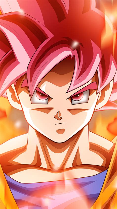 Download Wallpaper 2160x3840 Goku Fire Dragon Ball Super Anime