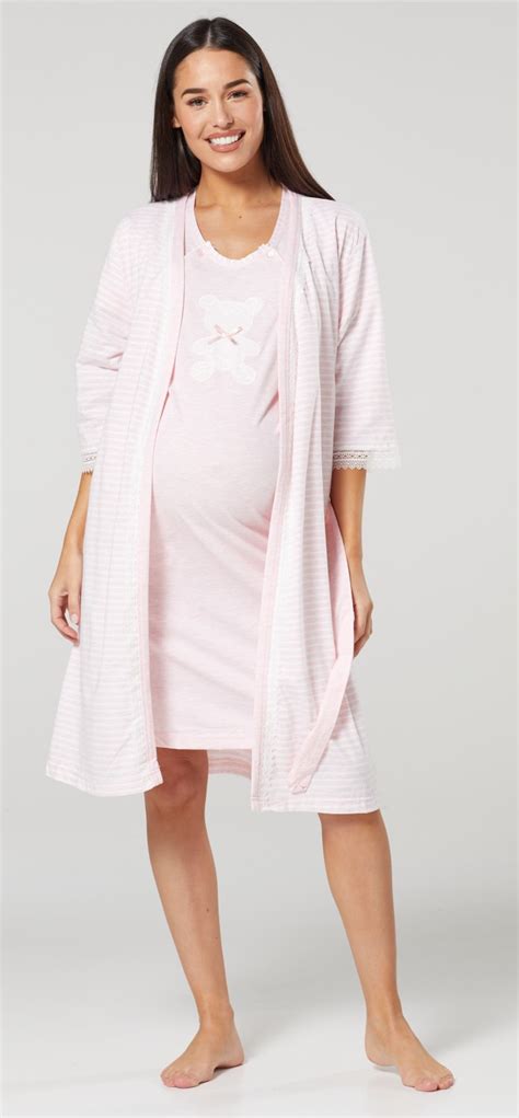 Happy Mama Women S Maternity Hospital Gown Robe Nightie Set Labour