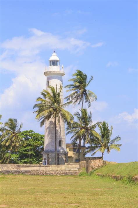 Beautiful View Of The Famous Lighthouse In Fort Galle Sri Lanka Stock