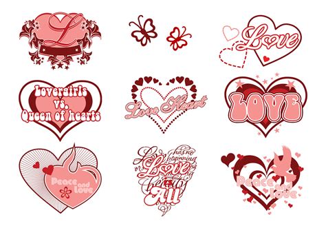 Love And Heart Vector Pack Download Free Vectors