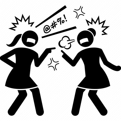 Enemy Quarrel Girl Argument Woman Argue Disagreement Icon