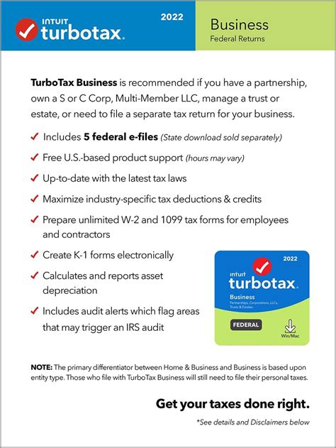 Buy TurboTax Business 2022 Tax Software Federal Only Tax Return PC