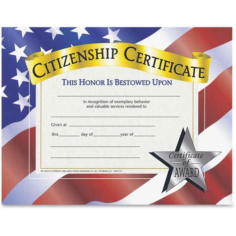 Hayes Citizenship Certificate 8 12 X 11 In Paper Pack Of 30