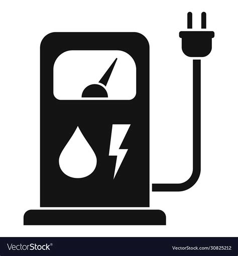 Hybrid Car Station Icon Simple Style Royalty Free Vector