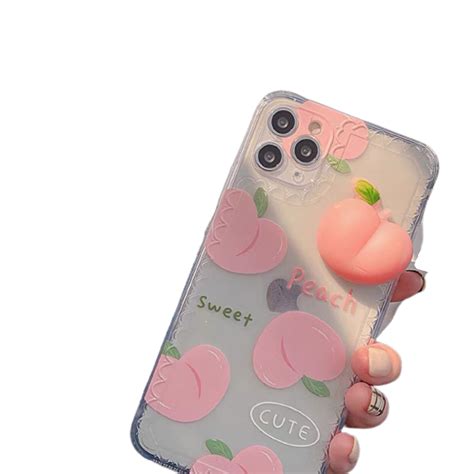 Xiaoluokaixin Peach Fidget Phone Case For Iphone 1112se Transparent