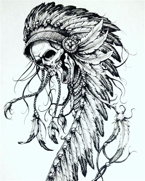 Tattoo Native American Headdress Coloring Coloring Pages