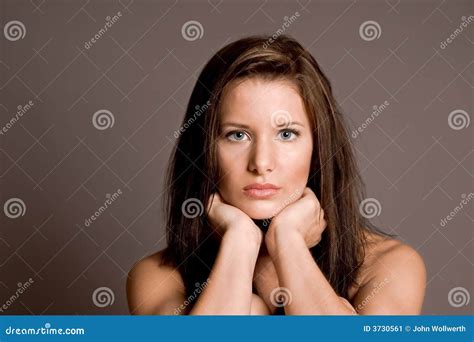 Beautiful Brunette Nude Headshot Stock Image Image Of Isolated
