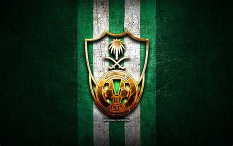 Al Ahli Saudi Fc Saudi Football Club Green Metal Texture Metal Logo