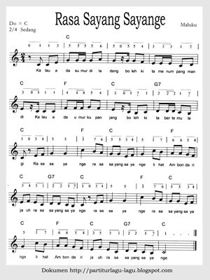 Maybe you would like to learn more about one of these? Partitur Lagu-lagu: Lagu Daerah Maluku: Rasa Sayang-Sayange