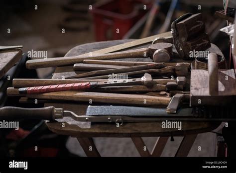 Farriers Tools In Workshop Stock Photo Alamy